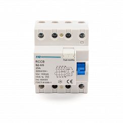 Устройство защитного отключения ВД-63S 4P 100G 0025 4 полюса, 25А/100мА/6кА (эл-мех, тип АC) ESQ