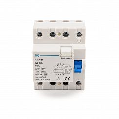 Устройство защитного отключения ВД-63S 4P 30G 0040 4 полюса, 40А/30мА/6кА (эл-мех, тип АC) ESQ